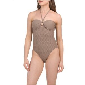 Trina Turk Sandstone Keyhole Swimsuit